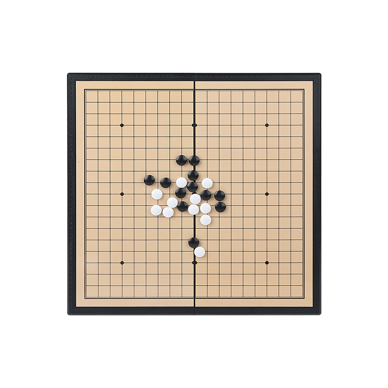 Miaoji Go and Gomoku Set Magnetic Chess Pieces Foldable Board with Storage Bag for Students and Kids Children's Day Gift