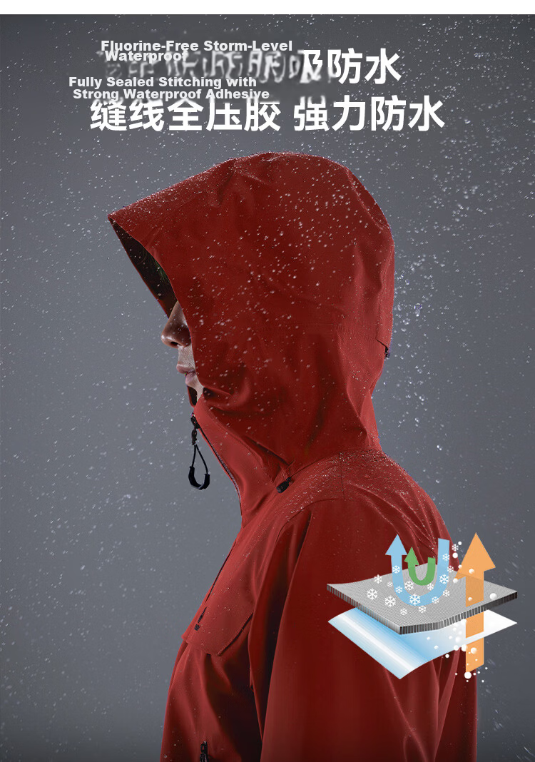 Toread Suzaku Men's Outdoor Windproof Waterproof Hiking Mountaineering Jacket Spring Autumn Casual Coat 4