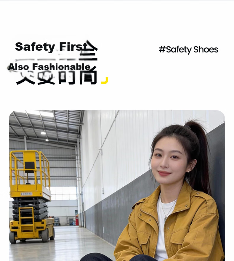Jingtu Women's Labor Protection Shoes Durable Steel Toe Anti-Smash Anti-Puncture Lightweight Comfortable Safety Work Shoes 5076F Size 36 18