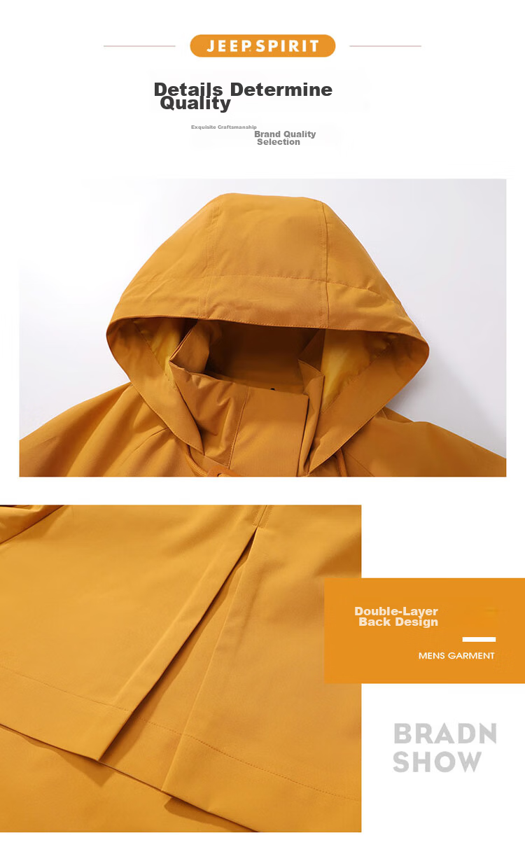 JEEP SPIRIT Unisex Windproof Outdoor Jacket Autumn Winter Couple's Jacket Men's Sunflower 3XL 9