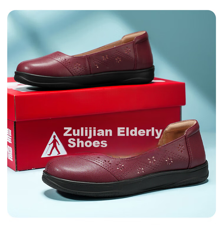 Zulijian Elderly Shoes [520 Gift for Mom] Women's Breathable Loafers 6032K Black Size 38 11
