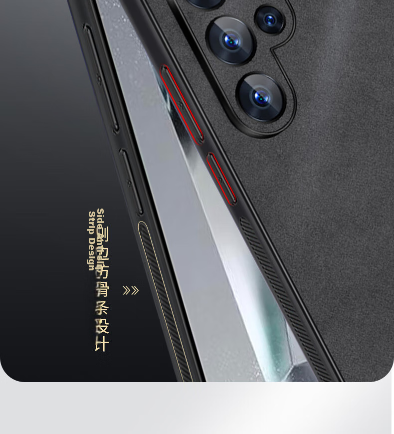 Shangsu Compatible Samsung S24 Ultra Premium Edition Phone Case S24 Ultra Protective Cover Shockproof Full Coverage Soft Silicone Shell Minimalist Sheepskin Leather Case Black for Men and Women 16