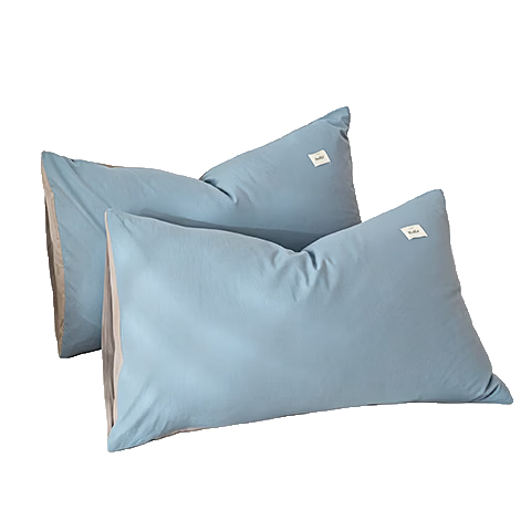 MUJI A-Class 100% Cotton Pillowcase Set 48x74cm Light Blue Gray