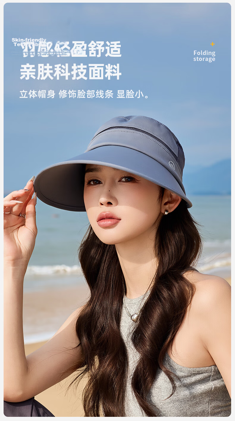 GRGN Sun Protection Hat for Women with Wide Brim, Sun Hat, Fisherman Hat, Sun Hat, Shell Hat, Face-Covering UV Protection Hat for Wome 6