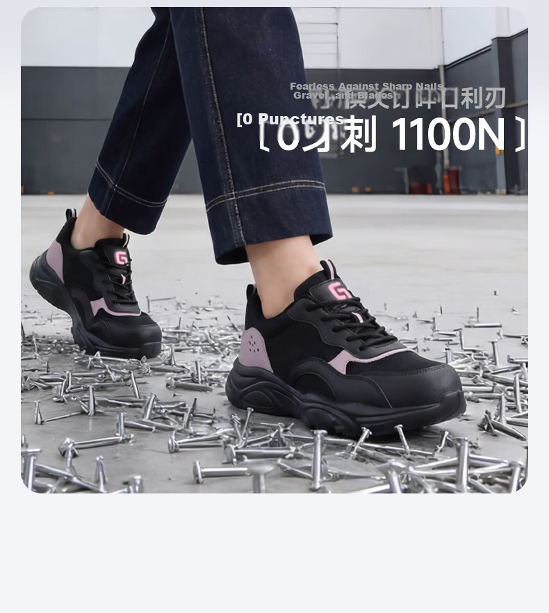 Jingtu Women's Labor Protection Shoes Durable Steel Toe Anti-Smash Anti-Puncture Lightweight Comfortable Safety Work Shoes 5076F Size 36 14