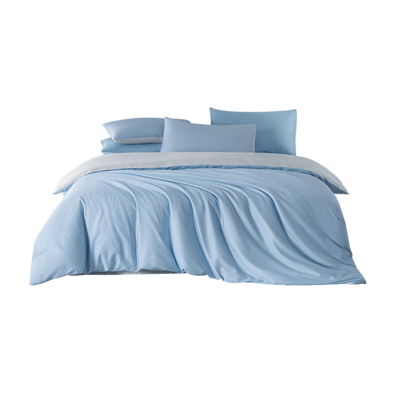 JD Jingzao 60s Cotton Four-Piece Set 100% Xinjiang Long-Staple Cotton Sateen Class A Bedding Luxury Sheet Duvet Cover 1.8m Bed Sea Salt Sugar