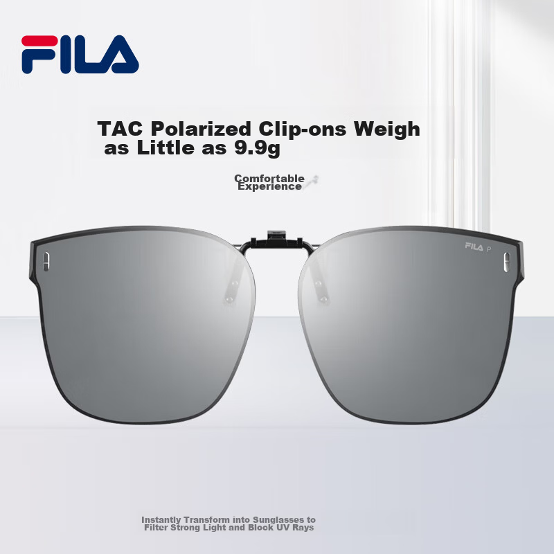 FILA Polarized Prescription Sunglass Clip-On Windproof Sunshade Cycling Fishing Universal Anti-Dust Clip-On Sunglasses 938/937