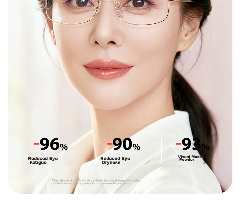 SUYAN Women's Reading Glasses Japanese Imported Pure Titanium High-Definition Blue Light Blocking Luxury Lightweight Gold Frame 15