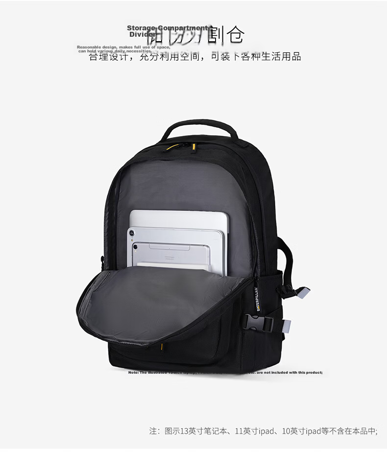 CAT 15-inch Laptop Backpack Large Capacity Travel Outdoor Student School Bag Black 84711 6