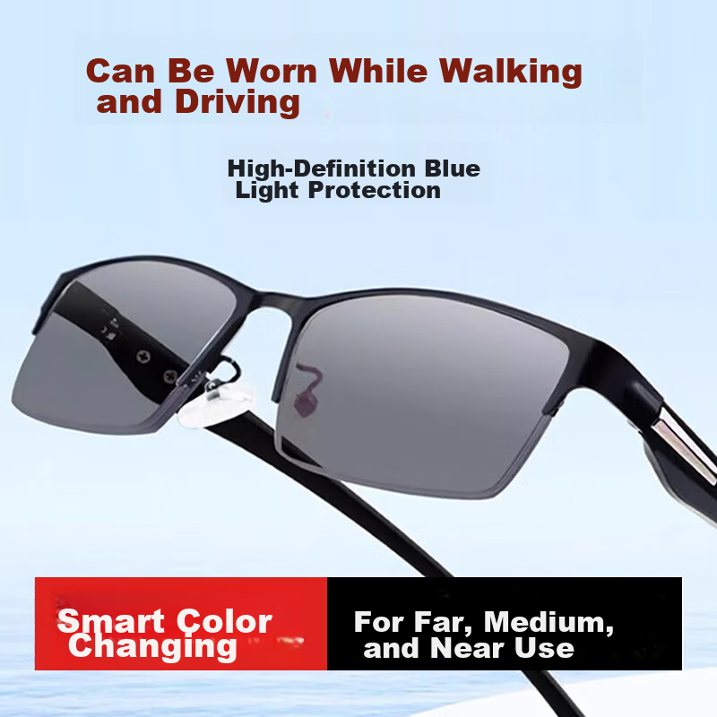 GOGOSOON Smart Auto-Focus Bifocal Reading Glasses for Men, Blue Light Blocking, HD Vision