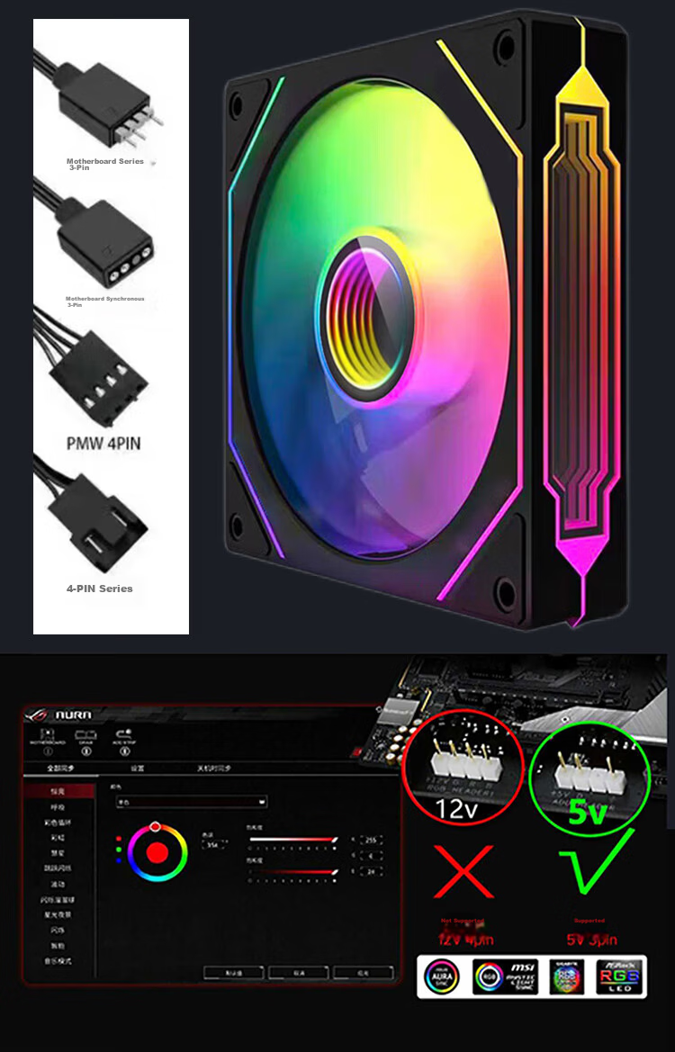 Ziyi Prism 9th Gen Pro PC Case Fan 12cm White Genuine Blade Infinite Mirror ARGB Sync Noise-Reducing Cooling Fan with 8 Anti-Vibration Pads 5