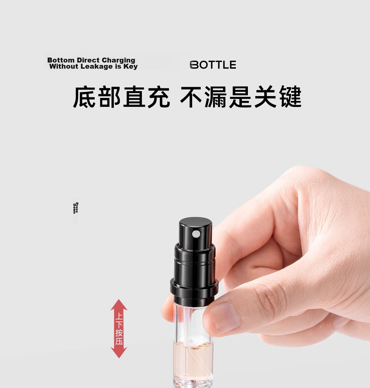 CARLI BYBEL High-End Perfume Refillable Bottle with Mini Portable Travel Spray Empty Bottle at Bottom, 5ml 1