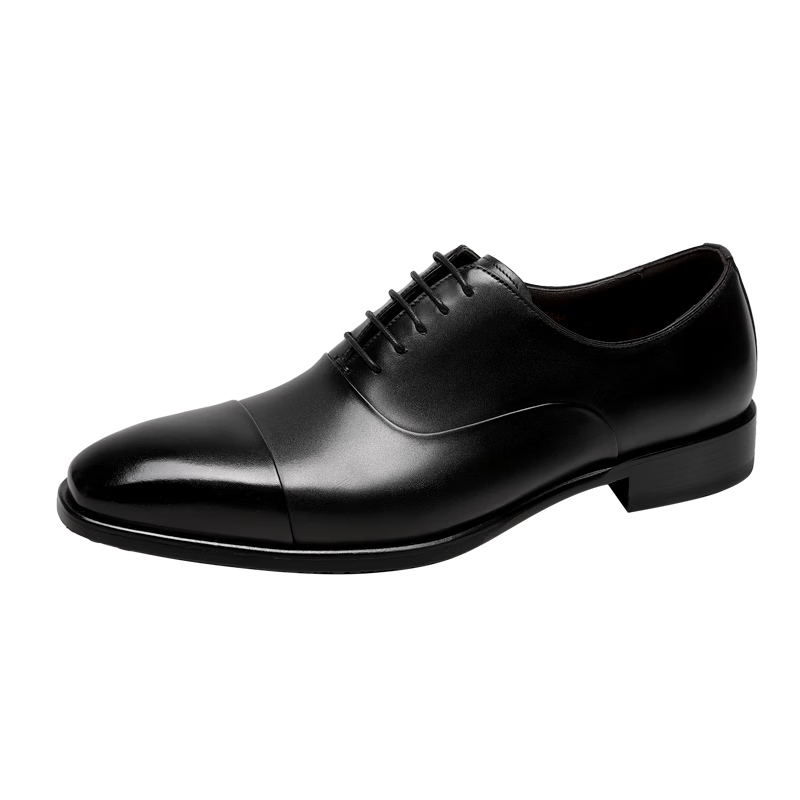 Goldlion Autumn Refresh Men's Business Leather Shoes Luxury High-end Fashion Oxford Shoes G563430765AAA Black Size 41