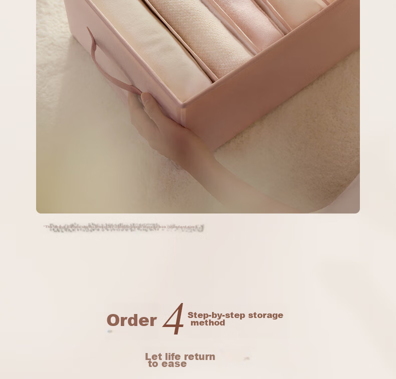EACHY Clothes and Pants Storage Box Wardrobe Organizer Divider Jeans Storage Box Almond Pink - 7 Compartments 5