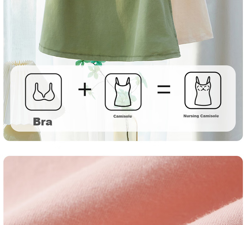 JOYNCLEON Nursing Vest Tank Top Pure Cotton Spring Summer Maternity Bra-Free Anti-Sagging with Chest Pads Skin XXL Jbr181400 7