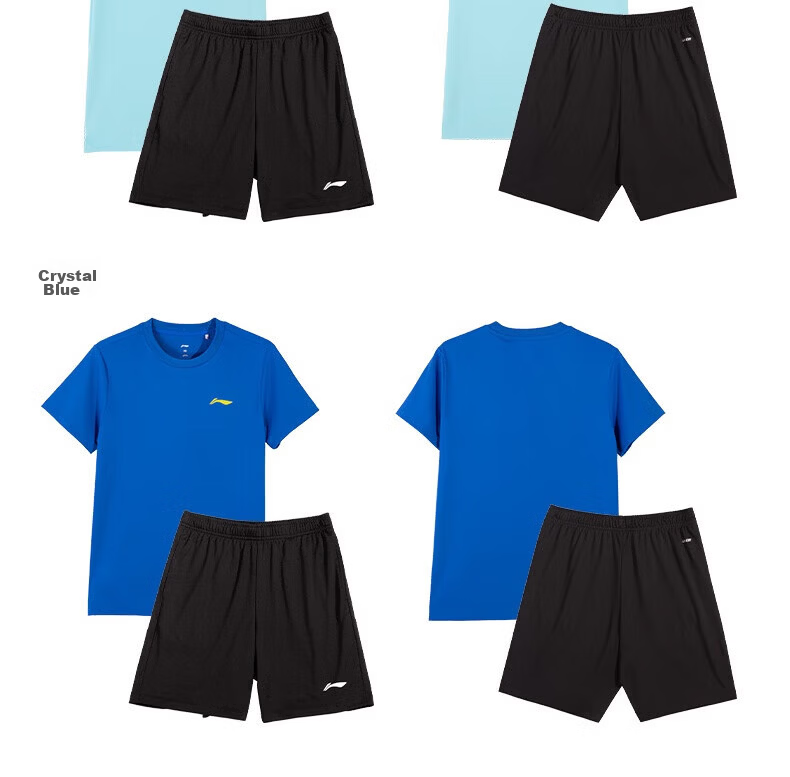 LI-NING Boys' Quick-Dry Summer Sports Set 2026 New Short Sleeve and Shorts Breathable Two-Piece Kids' Outfit 15
