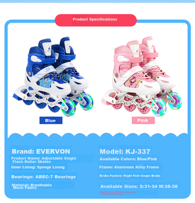 EVERVON Roller Skates for Children, Inline Skates for Boys And Girls, Roller Skates with Protective Gear And Helmet, Size S Fits 31-34 Cm 3