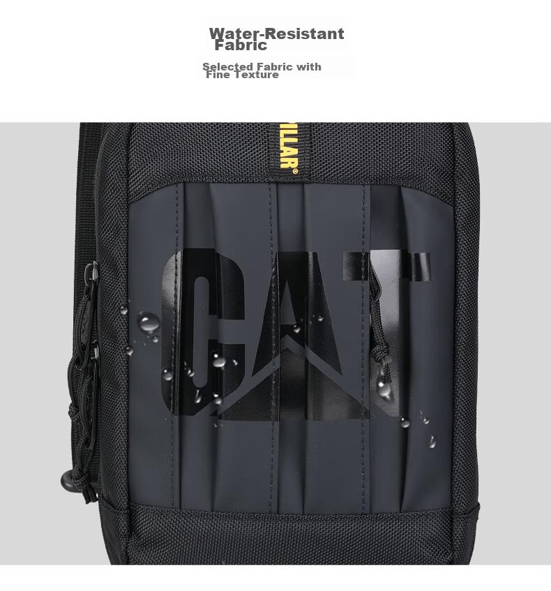 CAT Waist Bag Lightweight Chest Bag Outdoor Small Bag Sports Trendy Vertical Crossbody Shoulder Bag Multifunctional Black 84564 8