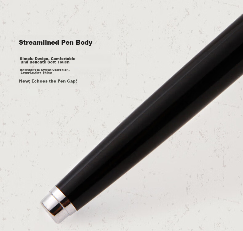 HERO Back to School Essential Classic 007 Black Fine Nib Iridium Fountain Pen for Students F Nib Single Pack 4