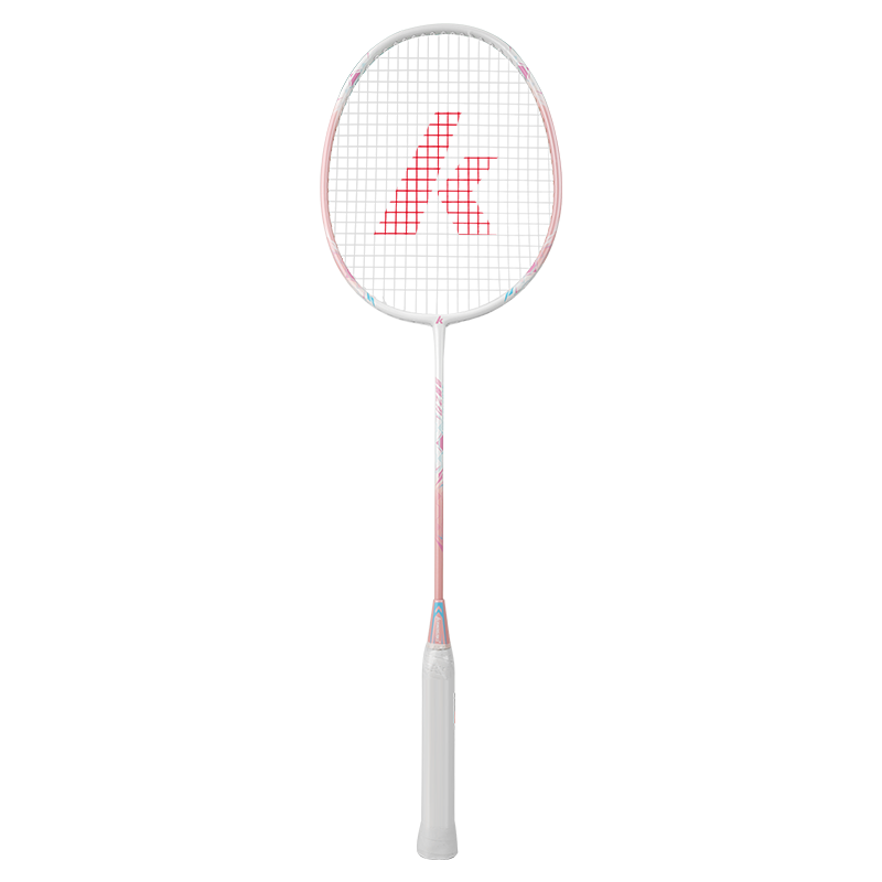 Kawasaki Badminton Racket Set with Covers Training Competition Durable Double Rackets White Pink (Pre-strung)