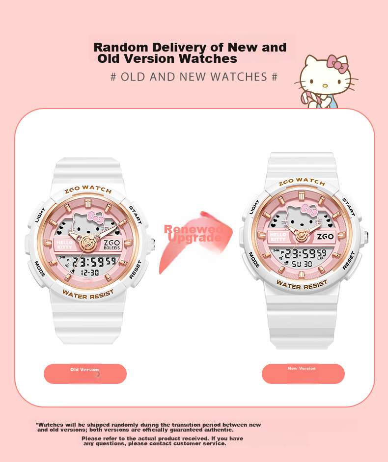 ZGO Sanrio Watch for Women Students, Waterproof Electronic Watch for Middle School Girls, Birthday Gift, 863 Pearl White 20