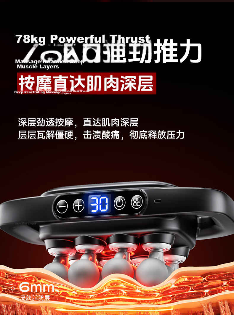 VTT [Germany] S12 Powerful Golden Finger Fascia Gun with Heat Therapy, Kneading for Shoulder, Neck, Legs And Waist, Full-Body Muscle Massage, Multi-Head Neck Massager, Massage Device, Birthday Gift for Men And Wome 17