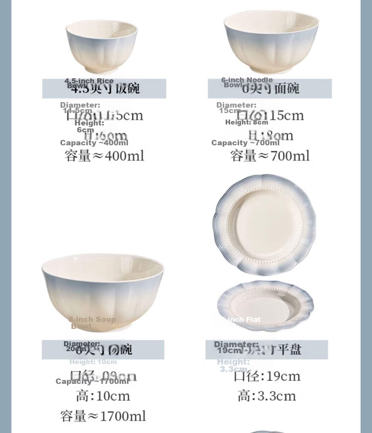 Mose High-Quality Bowl And Plate Set, Korean-Style Elegant Ceramic Tableware for Home Use, Housewarming Gift Box, 36-Piece Dinnerware Set 12