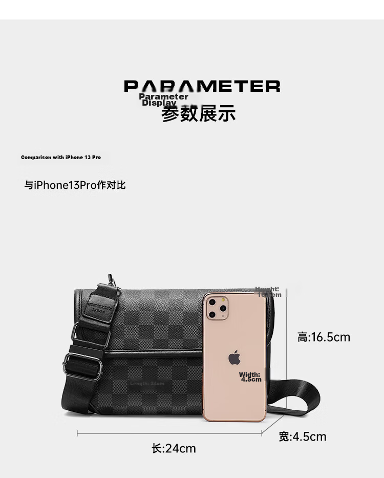Mark Fairwhale Luxury High-End Crossbody Shoulder Bag Men's Commuter Backpack Chest Bag Portable Small Phone Bag Small Shoulder Bag 9