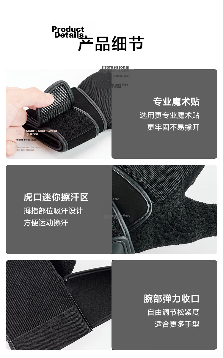 JD Original Fitness Gloves for Men And Women, Single Bar Pull-Up Weightlifting Training Non-Slip Wrist Guard Fingerless Sports Gloves XL Size 10
