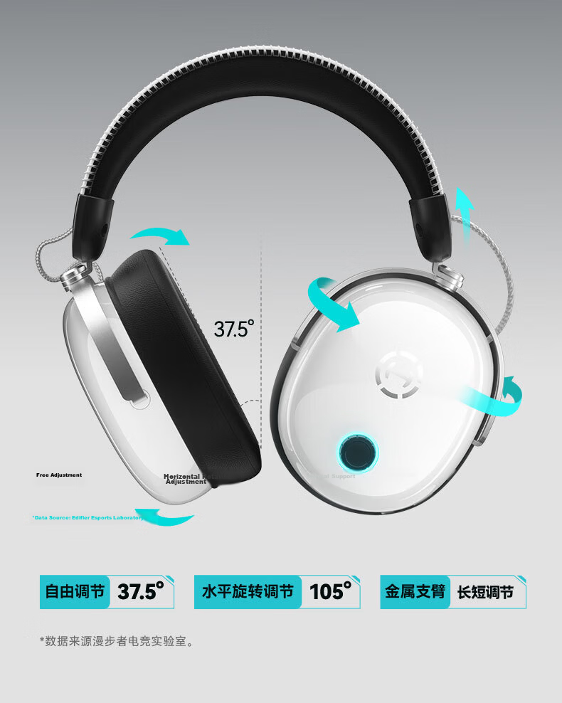 EDIFIER HECATE G3 MAX Wireless 2.4G Wired Bluetooth Quad-Mode THX Spatial Sound Over-Ear Wireless Gaming Headset White 21