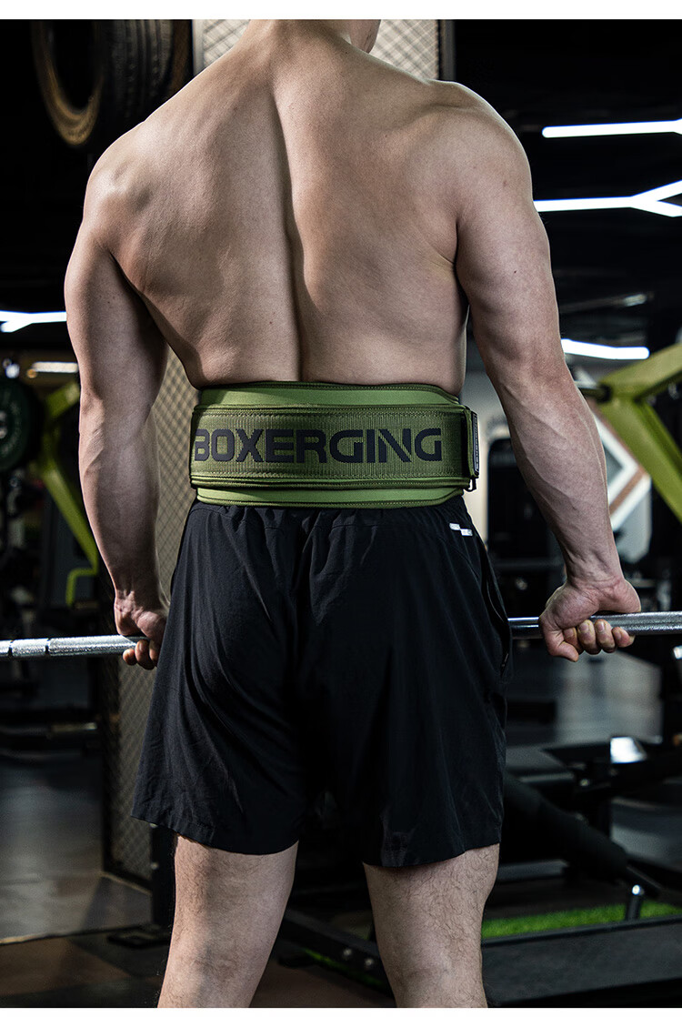 GINGPAI SPORT Fitness Belt Squat Deadlift Waist Support Unisex Professional Training Weightlifting Green XL 4