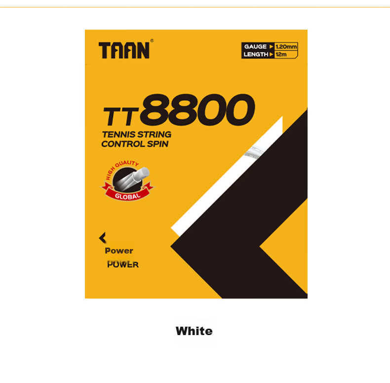 Taan TT8800 Red 12M Seven-Sided Power Polyester Tennis String High Elasticity Durable Control Single Pack 8