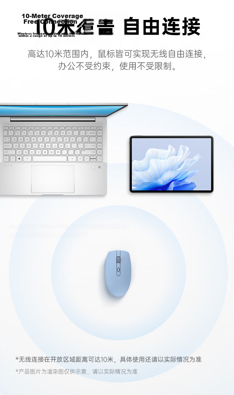 HP Silent Wireless Mouse Portable for Men and Women Home Business Office Dormitory 2.4G Wireless Black 8