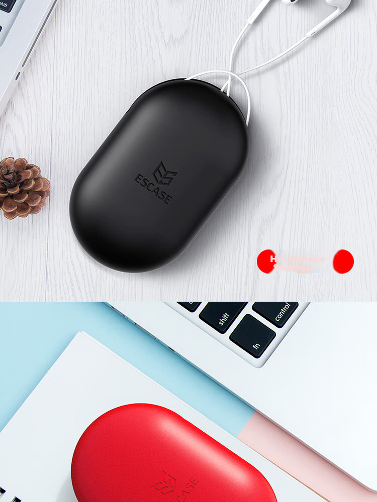 ESCASE Earphone Storage Case for AirPods, Apple Charger, Digital USB Drive, U-Disk, Mini Bluetooth Headphones, Portable Hard Drive, Memory Card, Silicone Storage Box, Jazz Black 10