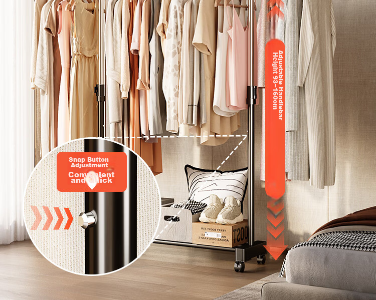 Yicainianhua Clothes Drying Rack, Floor-Standing Clothes Hanger, Storage Shelf, Indoor Clothes Hanger, Balcony Drying Rod, Extendable Quilt And Clothes Drying Rack, 2022 Model 11