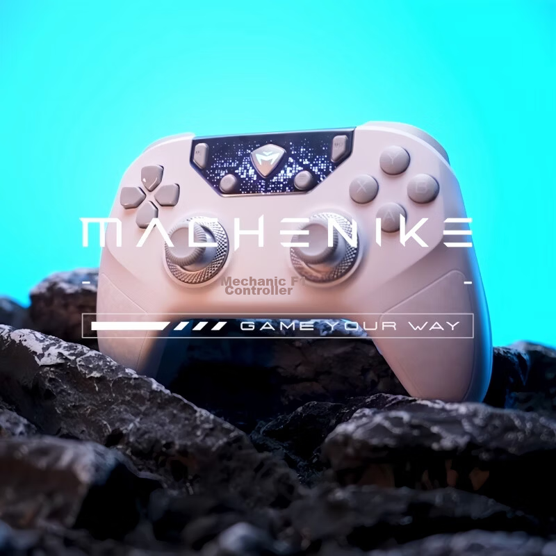 Mechanic F1 White Dual 8K Wireless Gaming Controller FPS Esports Ultra-Low Latency Large Grip Controller for Steam TV PC Online and PC Games CS2 Dota Shadow Blade Zero Gift
