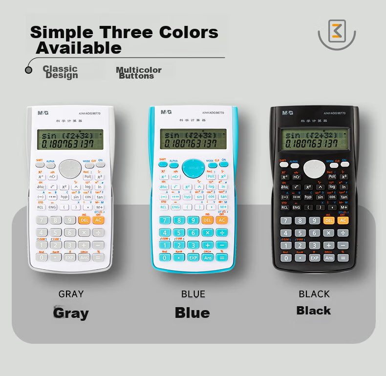M&G Youxue Series Function Calculator for Students Exam Use Suitable for Primary, Middle, and High School Students Office Supplies Pink ADG981N0 3