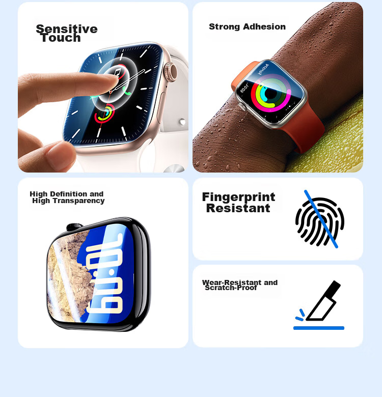 UGREEN [S11 | 2-Pack] Screen Protector for Apple S11/S10 Watch, Full Coverage Anti-Fingerprint Protective Film for Apple IWatch Series 11, 46mm, 2 Pieces 5