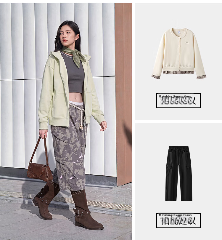 Semir Forest Soft Cotton Women's Solid Color Loose Fit Casual Hoodie Jacket 2025 Autumn Mall Style 101525108008 15