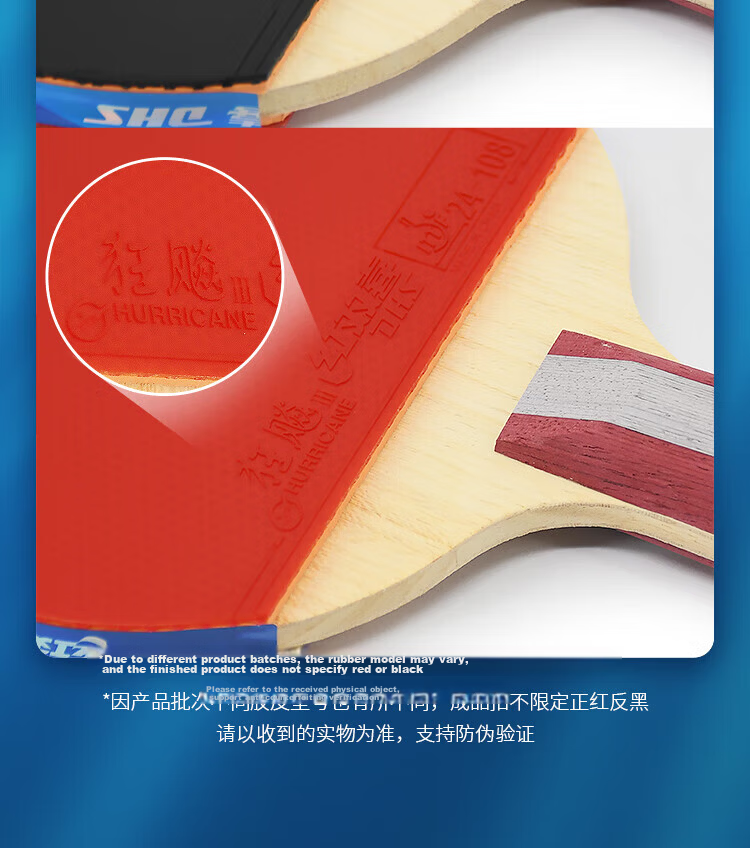 DHS Table Tennis Racket Sticky Rubber Set III-S Straight Handle, Pair of Paddles for Primary School Students Aged 6-12, Table Tennis Rackets with Racket Case 7