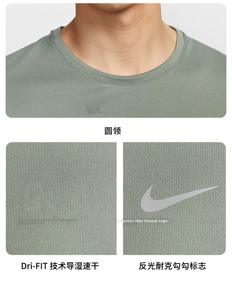Nike Men's Short Sleeve T-Shirt Running Sports Casual Crew Neck IF2083-100 White XL 6