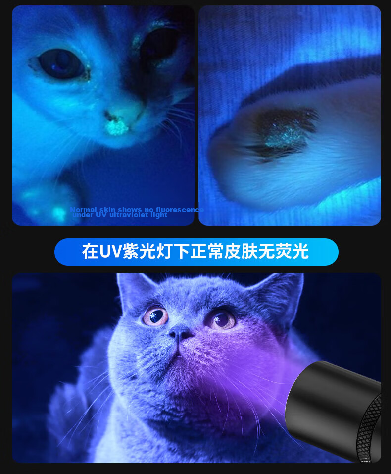 SHENYU 2-in-1 Cat Laser Pointer and Wood's Lamp UV365 Purple Light Cat Toy 8