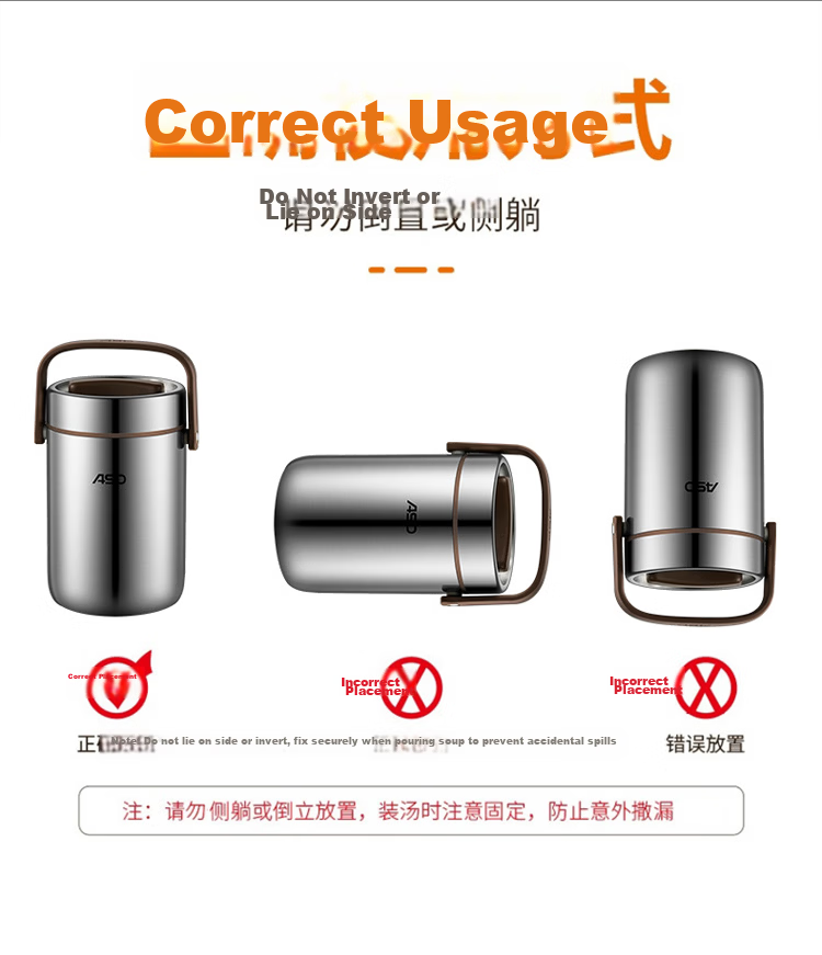 Aisda Thermal Lunch Box 304 Stainless Steel Vacuum Insulated Pot 2L Portable Insulated Bento Box RWS20T3WG-T 19
