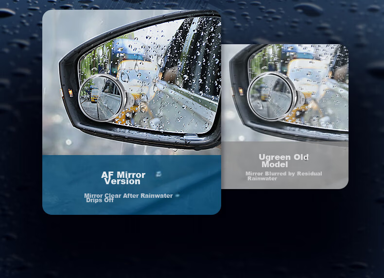 UGREEN Rearview Mirror Small Round Mirror, Car Reversing Mirror Auxiliary Mirror Wide-Angle Mirror Reflector Blind Spot Detector, Pack of 2 8