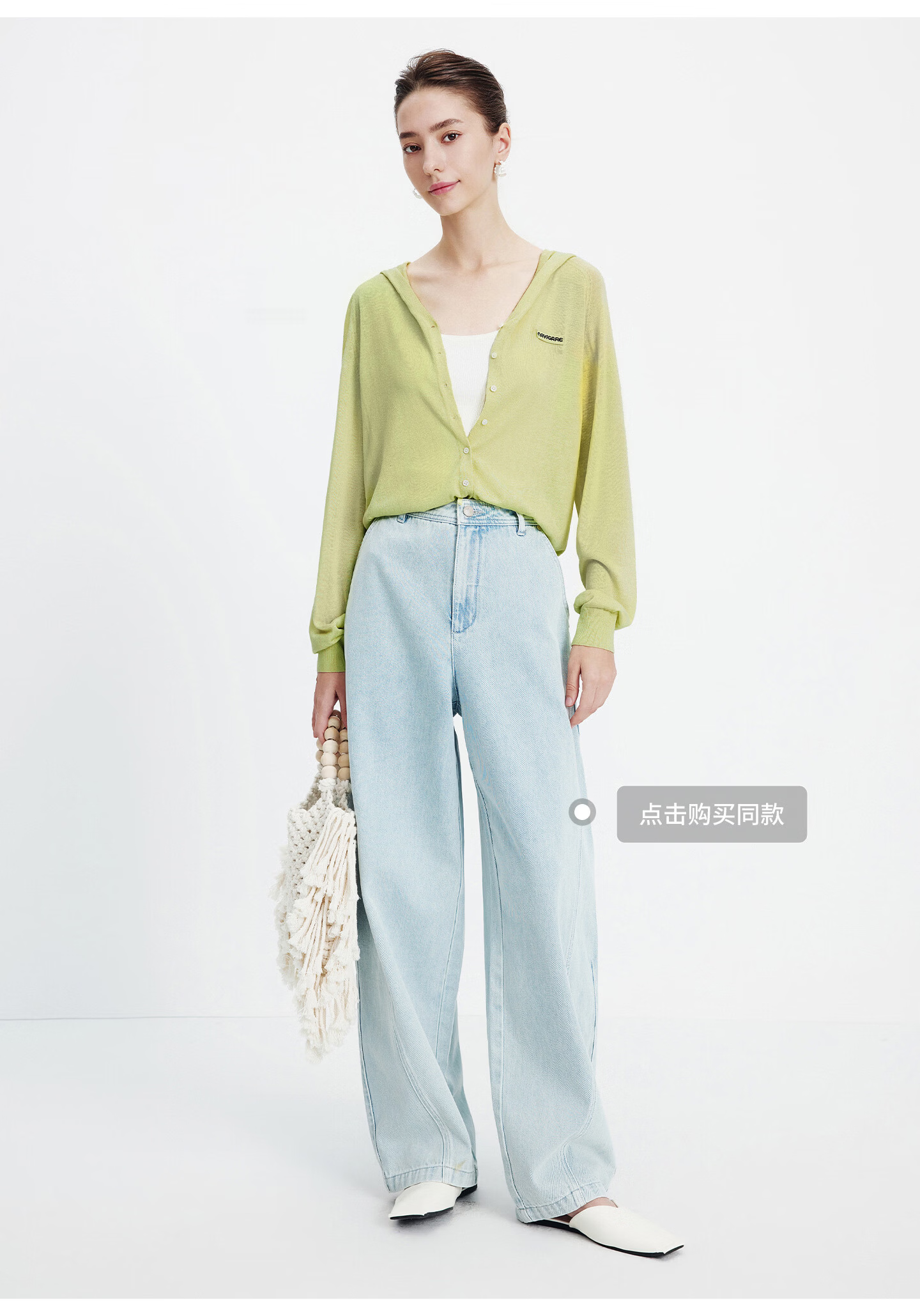 Navigare [Celebrity Edition] Small Sailboat 26 New Women's Lightweight Hooded Knit Cardigan Air Conditioning Jacket 2314096504 10