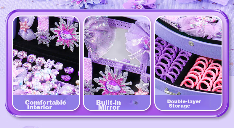 Disney Elsa Princess Children's Jewelry Box Toy for Ages 8-14, 12-Year Girl, 6-12 Birthday Gift Elsa Hair Accessories 10 7
