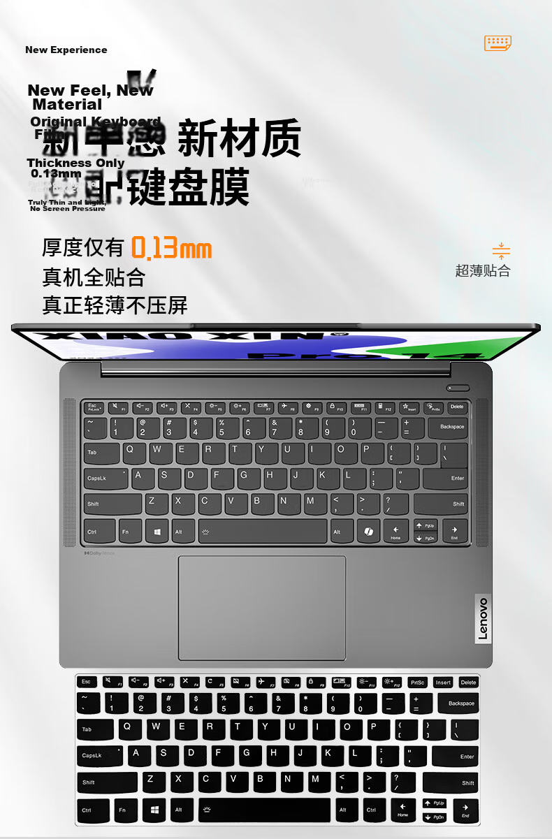 Jiasu Lenovo ThinkPad T14P 2025/24 Model Black Rubber Keyboard Cover, 14.5-Inch Laptop Keyboard Protective Film, Black Dust Cover, Slim And Non-Fall 1