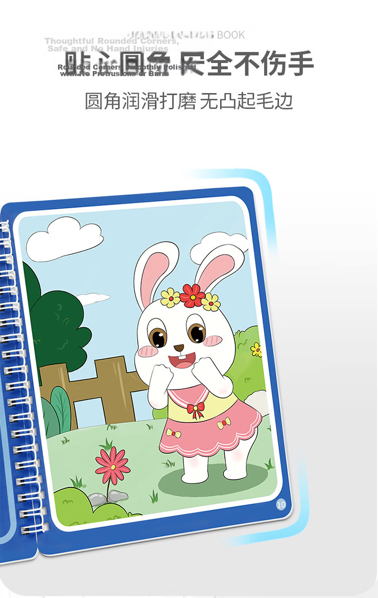 Yisr Children's Water Drawing Book Magic Water Pen Clear Water Graffiti Baby Coloring Painting Book Set Toy for Ages 1-3-6 9