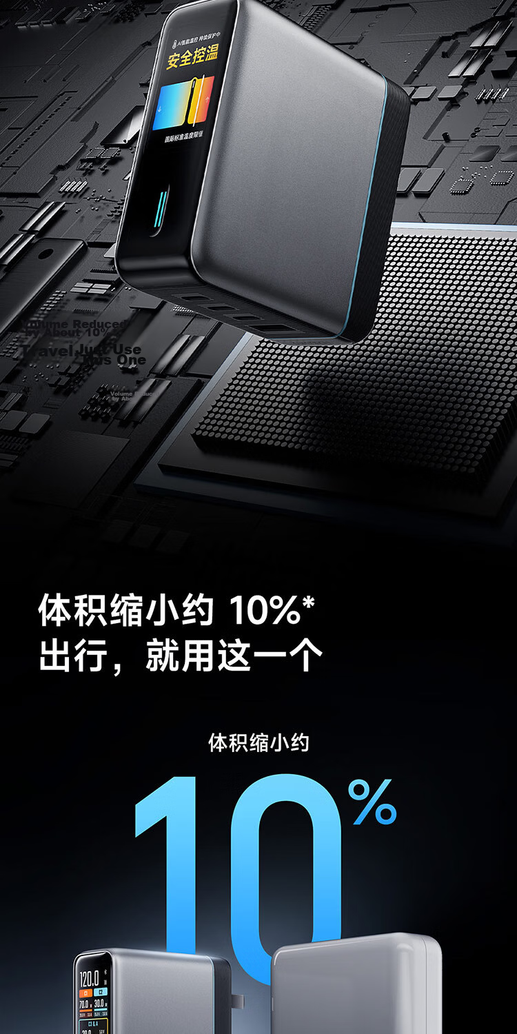 CUKTECH CoolState GaN Ultra 10 Super Power 120W Multi-Port Fast Charger Compatible with Mijia App PPS 100W Laptop Apple Xiaomi 16