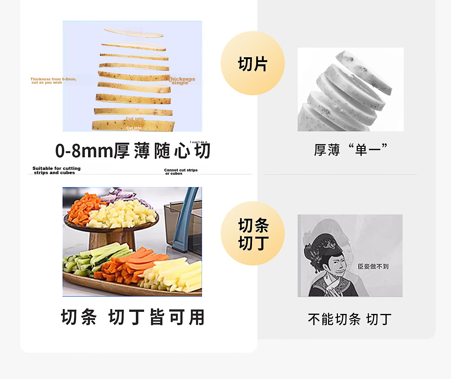 Jinxiaochu Multifunctional Vegetable Cutter, Household Dicing And Shredding Machine, Commercial Potato Slicer And Shredder - Cherry Blossom Pink 6